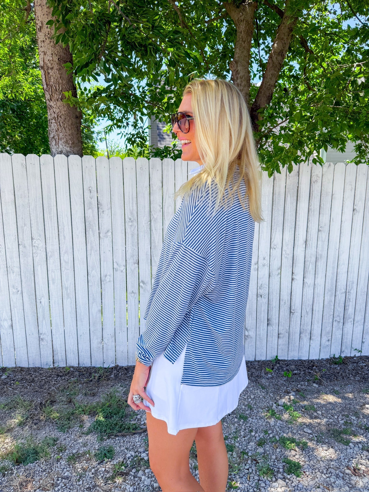 Palmer Pullover - Indigo/White