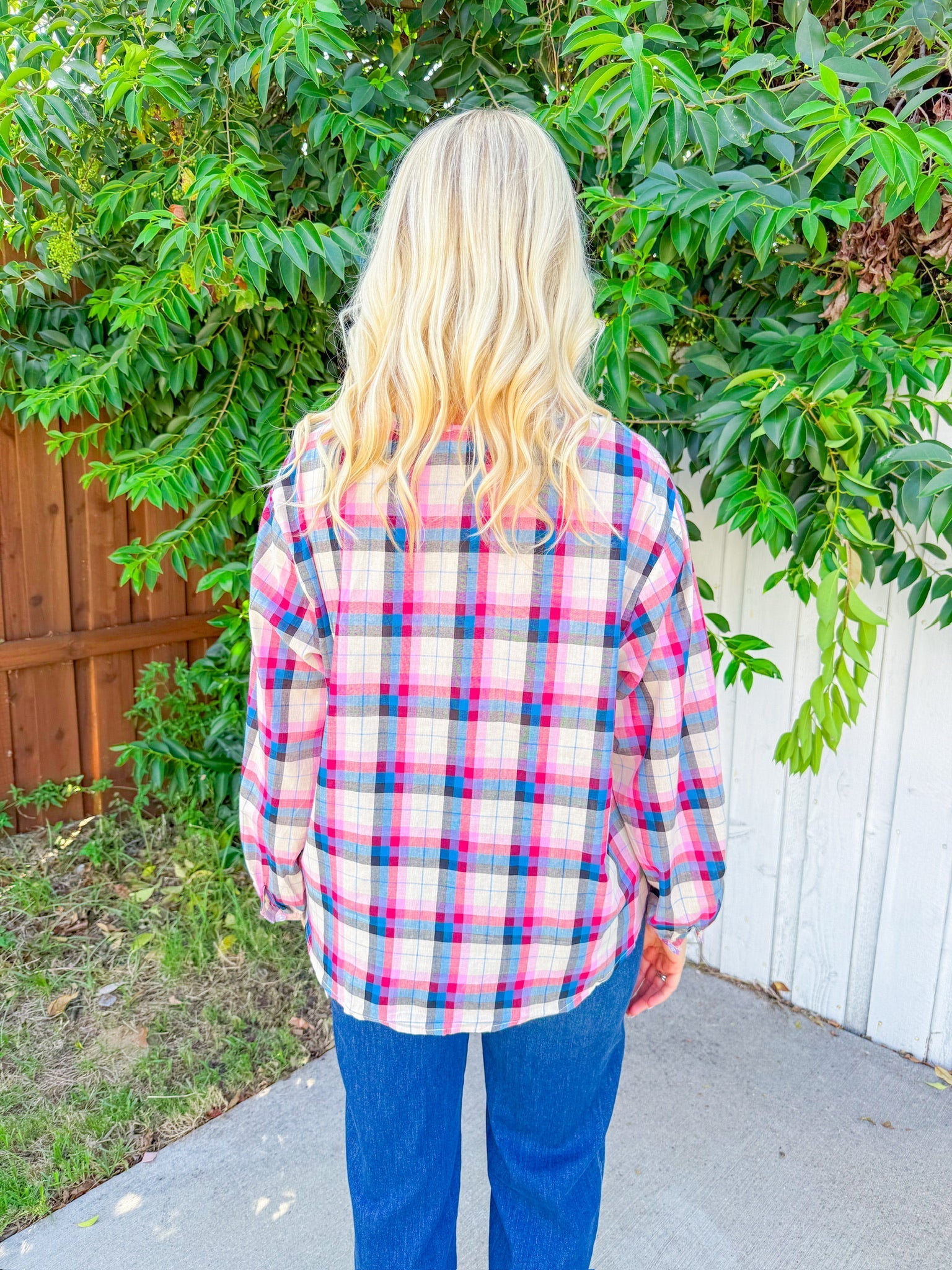 Subtle Shimmer Top - Pink/Blue