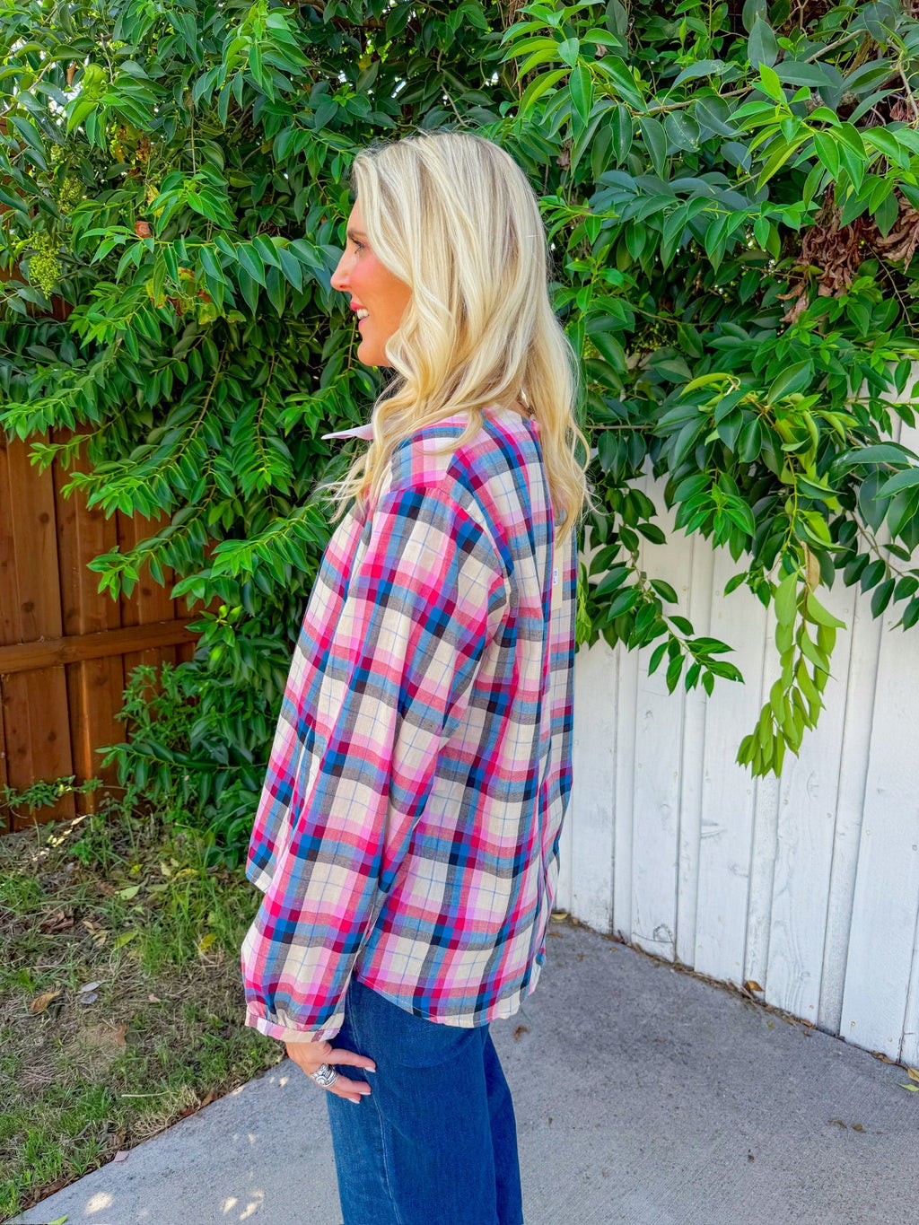 Subtle Shimmer Top - Pink/Blue