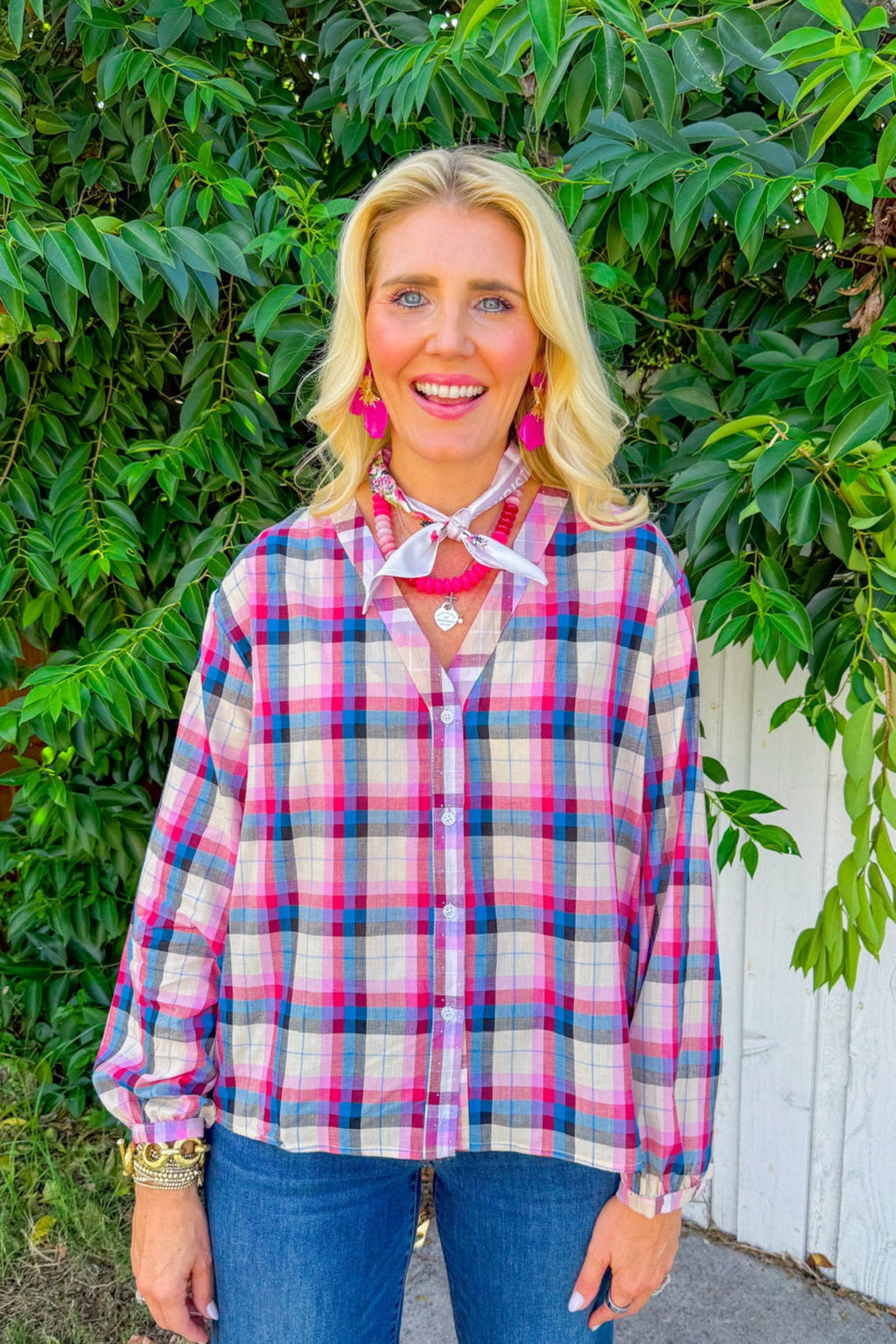 Subtle Shimmer Top - Pink/Blue