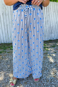 Playful Heart Pants - Cream/Aqua