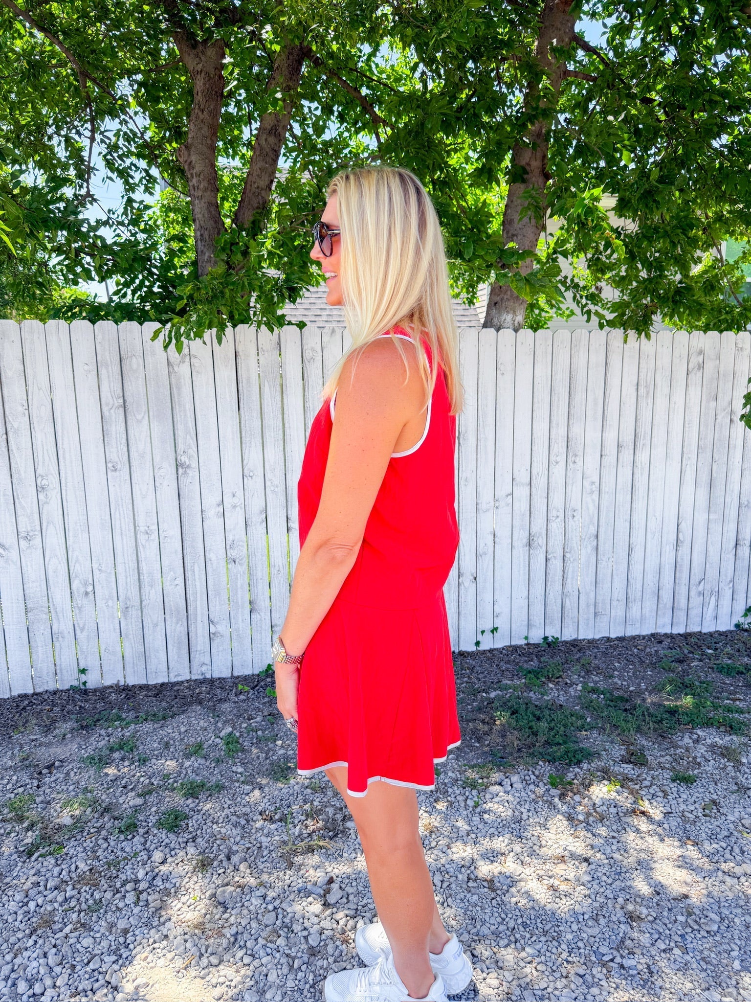 On The Sidelines Mini Dress - Red