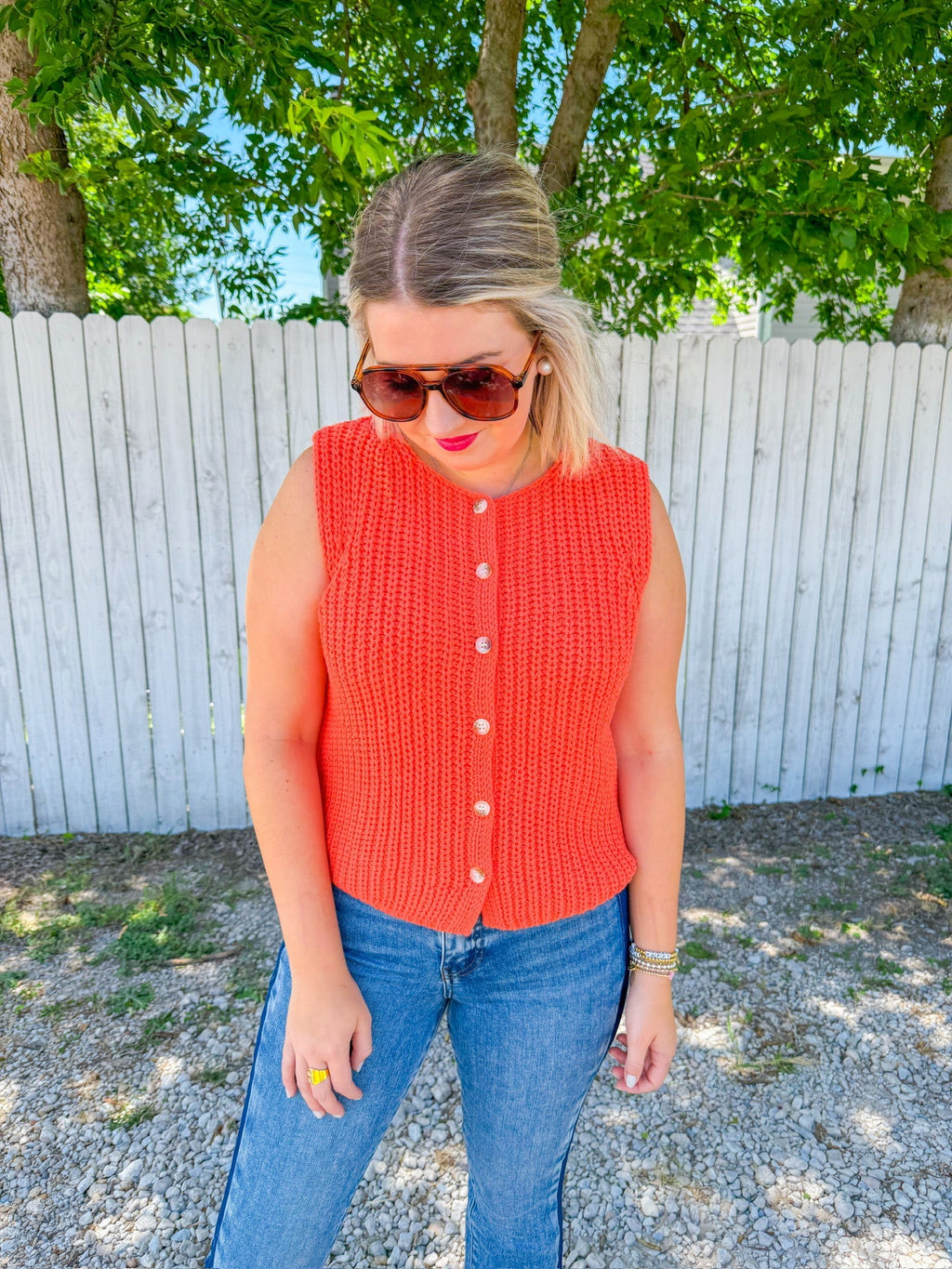 Sun Believable Sleeveless Sweater - Papaya