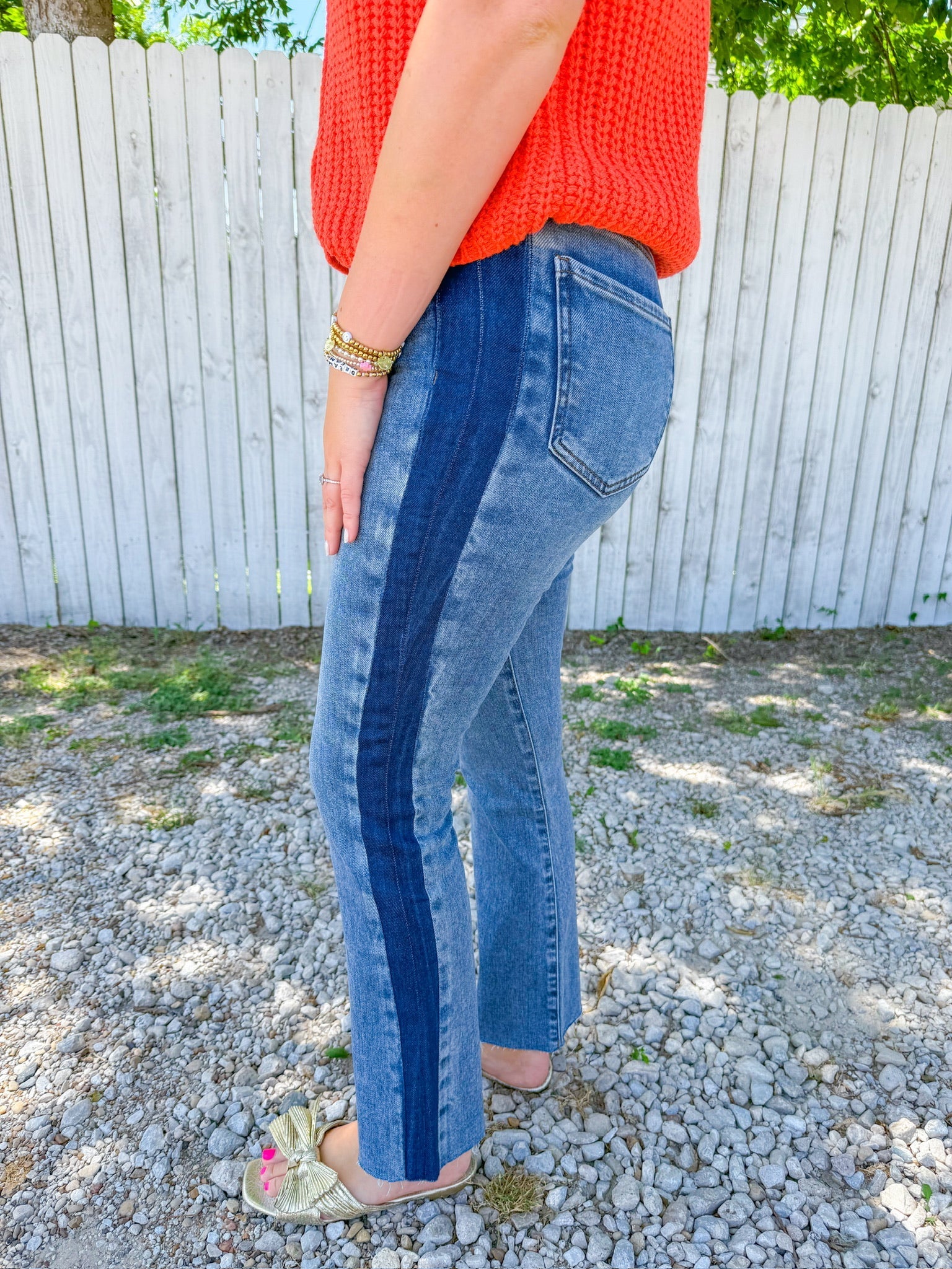 Kelsey High Rise Ankle Flare Raw Hem Jeans - Inerrant w/ Dark