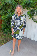 Modern Edge Mini Dress - Zebra