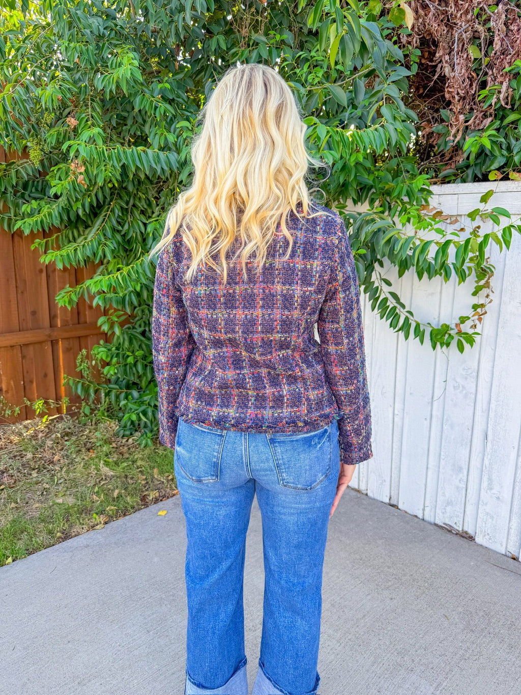 Timeless Twist Blazer - Navy Tweed