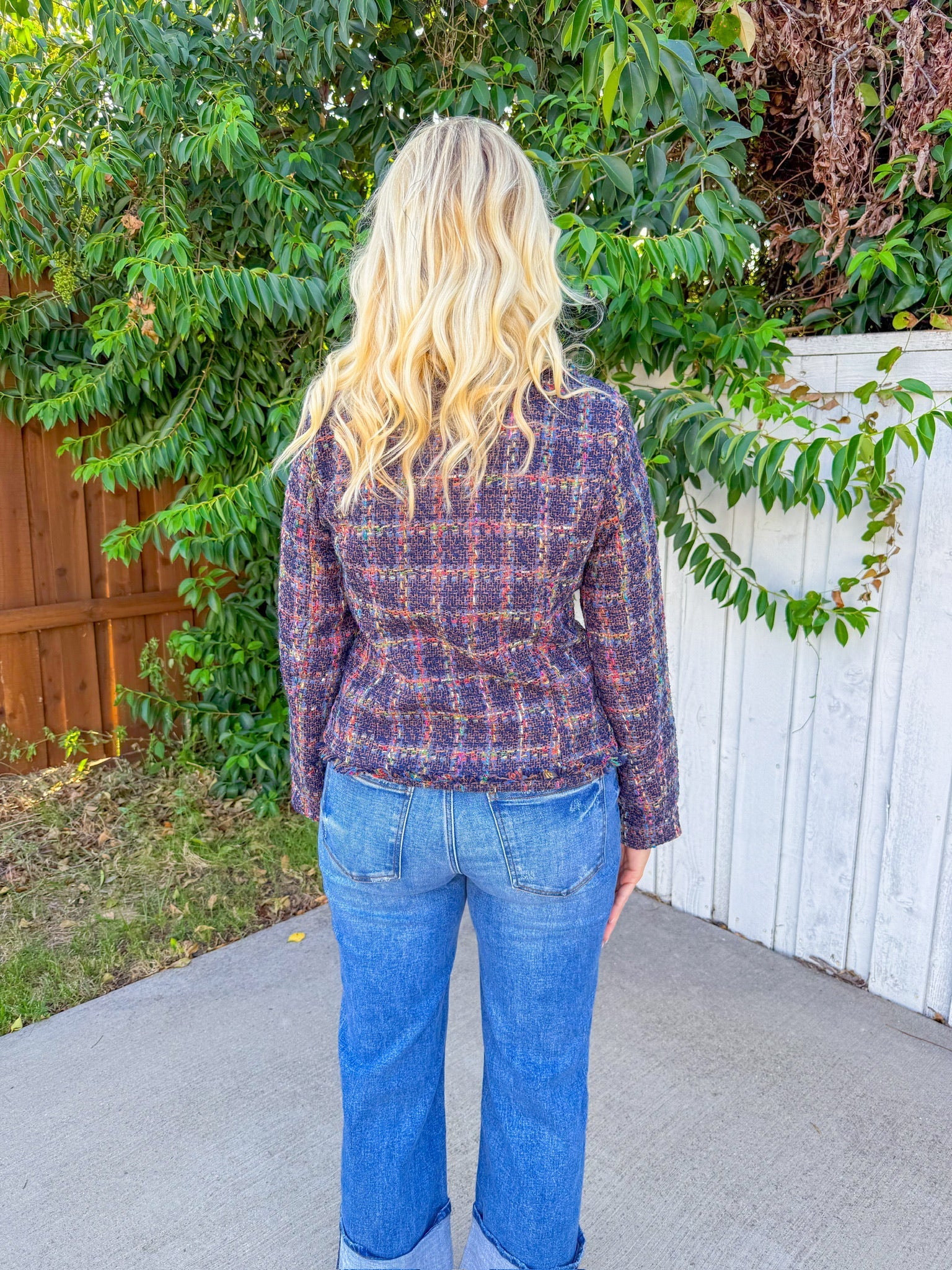 Timeless Twist Blazer - Navy Tweed