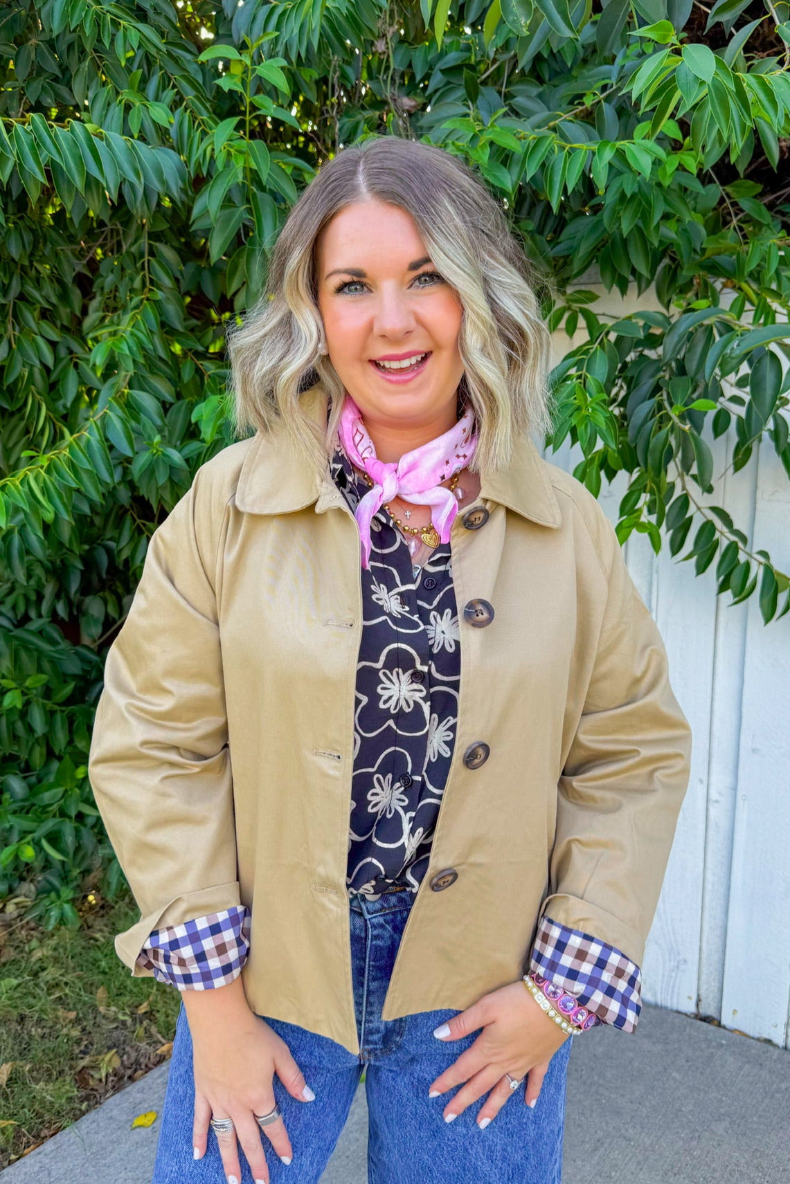 Too Posh Jacket - Tan/Plaid