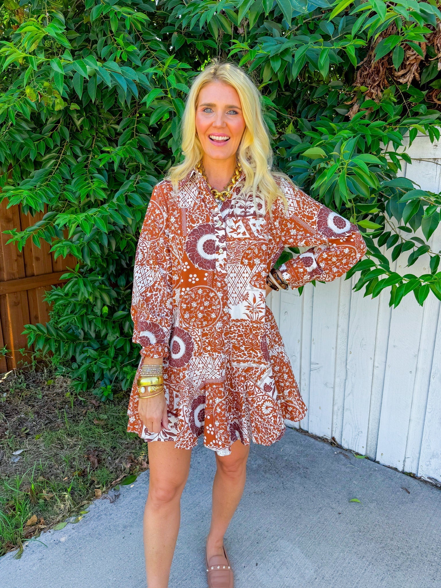 Swing Dancing Mini Dress - Camel
