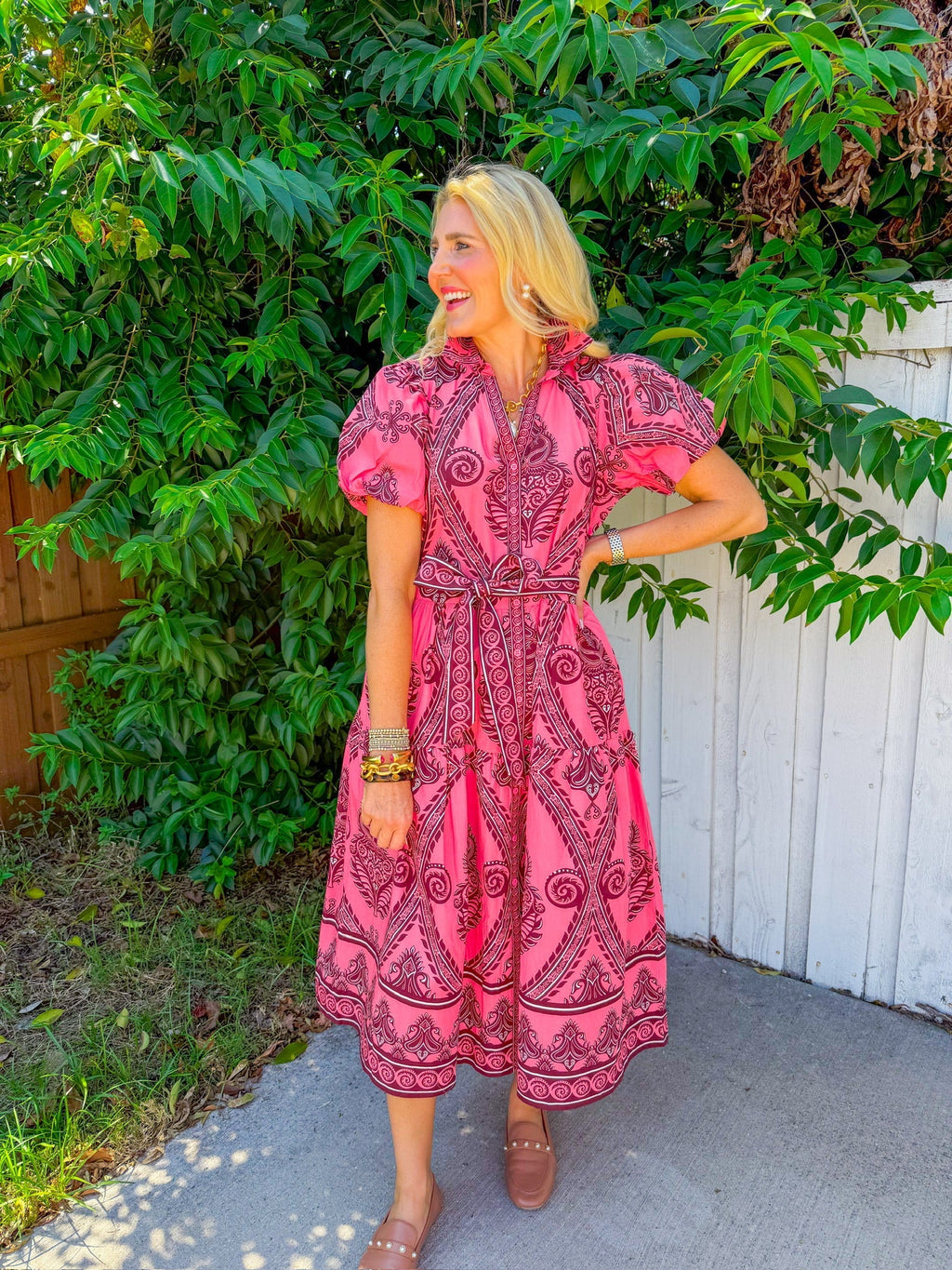 Della Midi Dress - Salmon