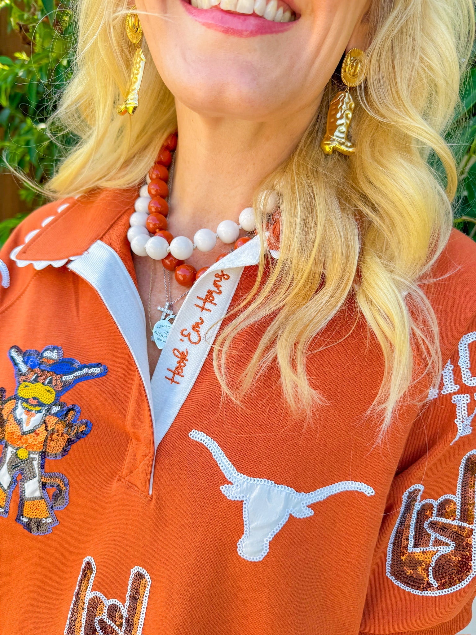 Texas Logo Patch Dress - Burnt Orange