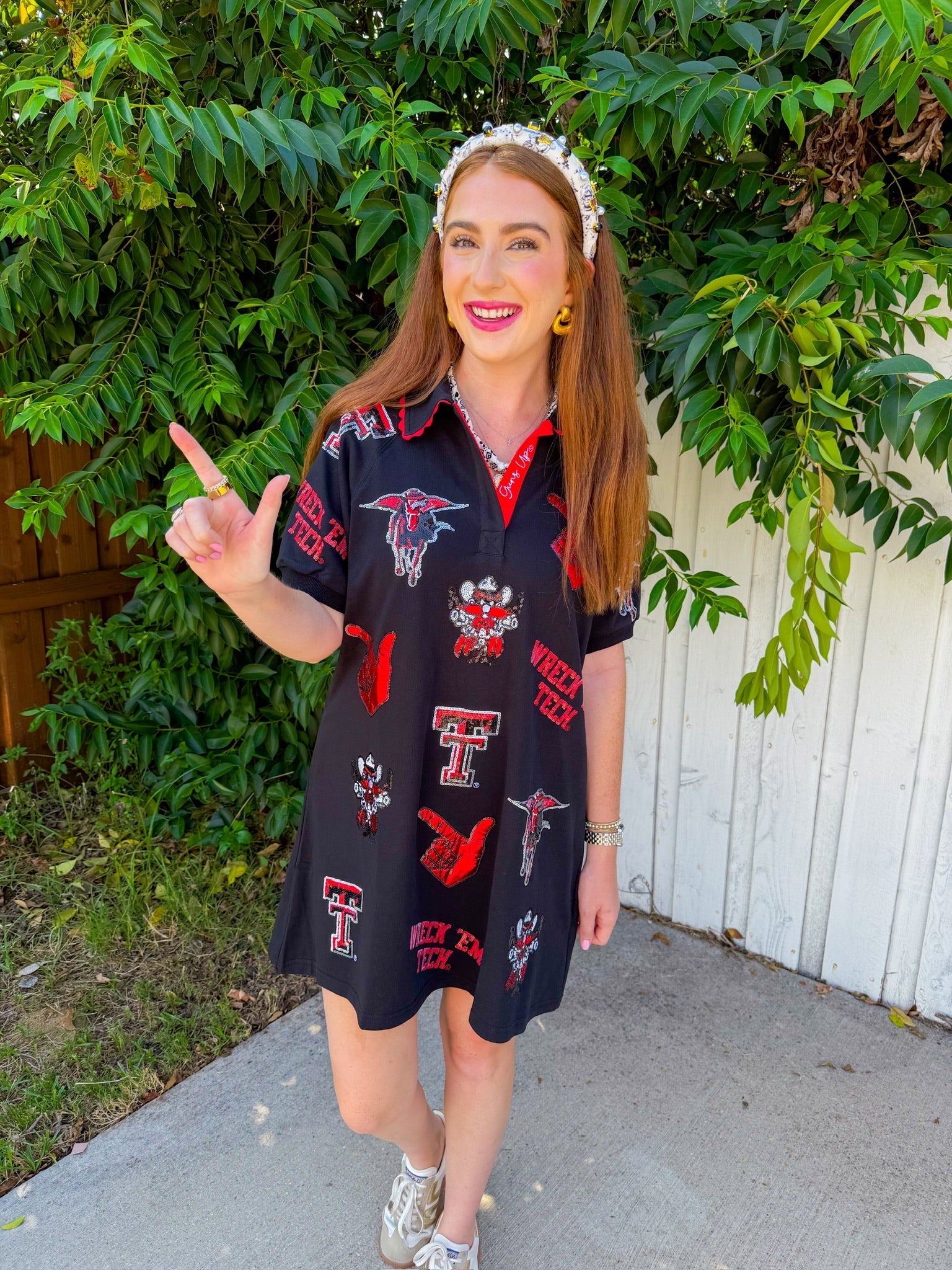 Texas Tech Logo Patch Dress - Black
