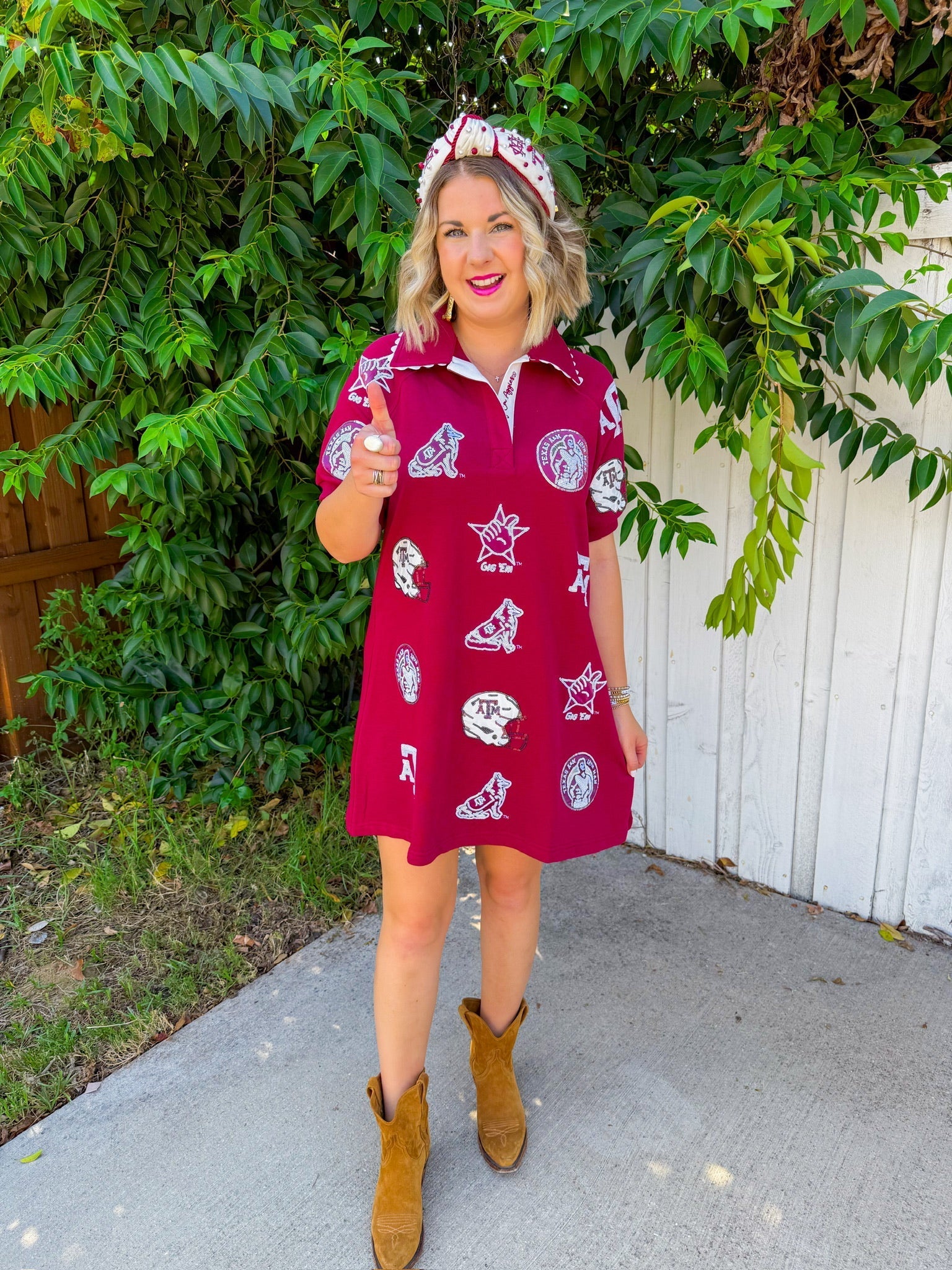 Texas A&M Logo Patch Dress - Maroon