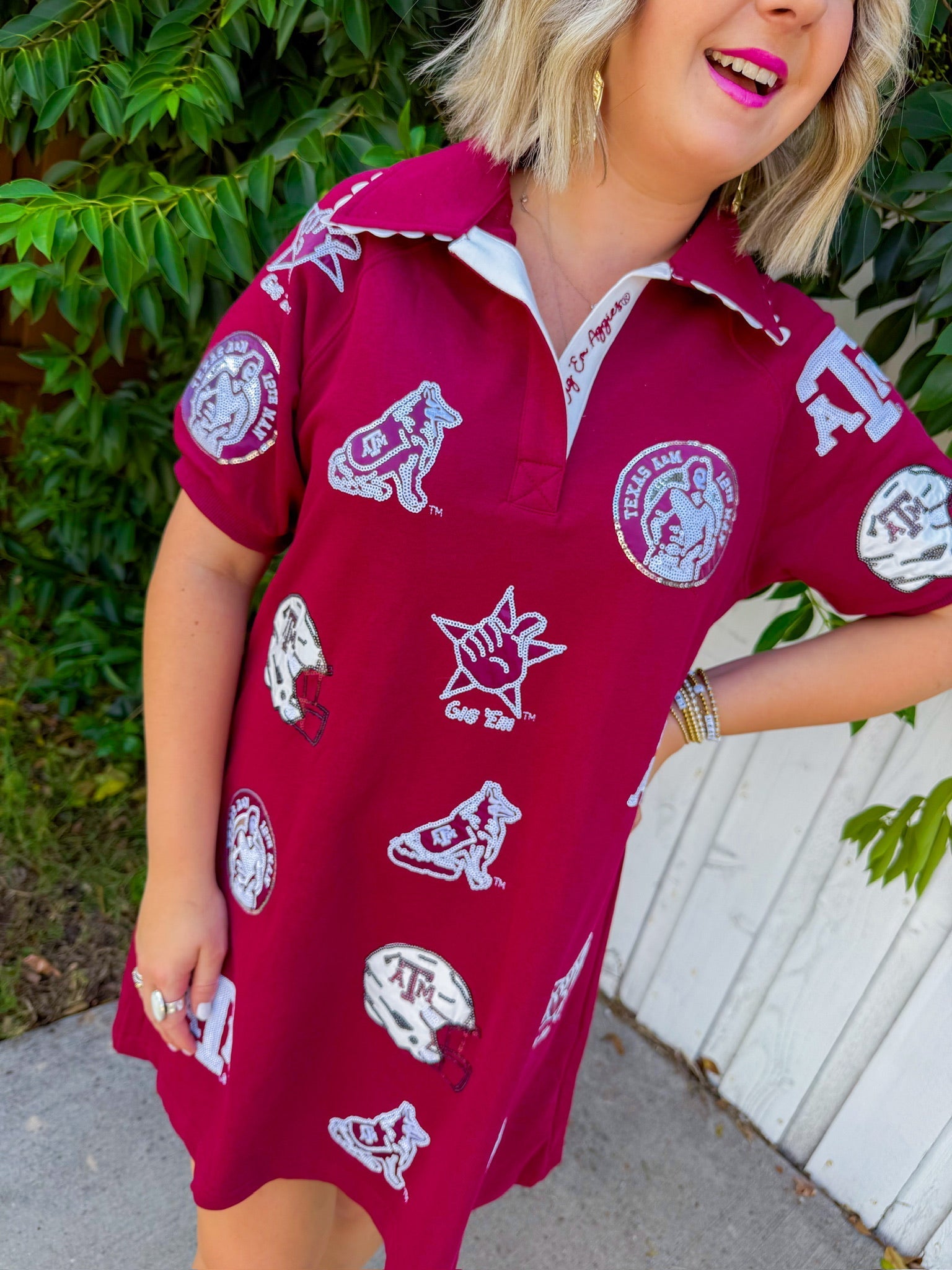 Texas A&M Logo Patch Dress - Maroon