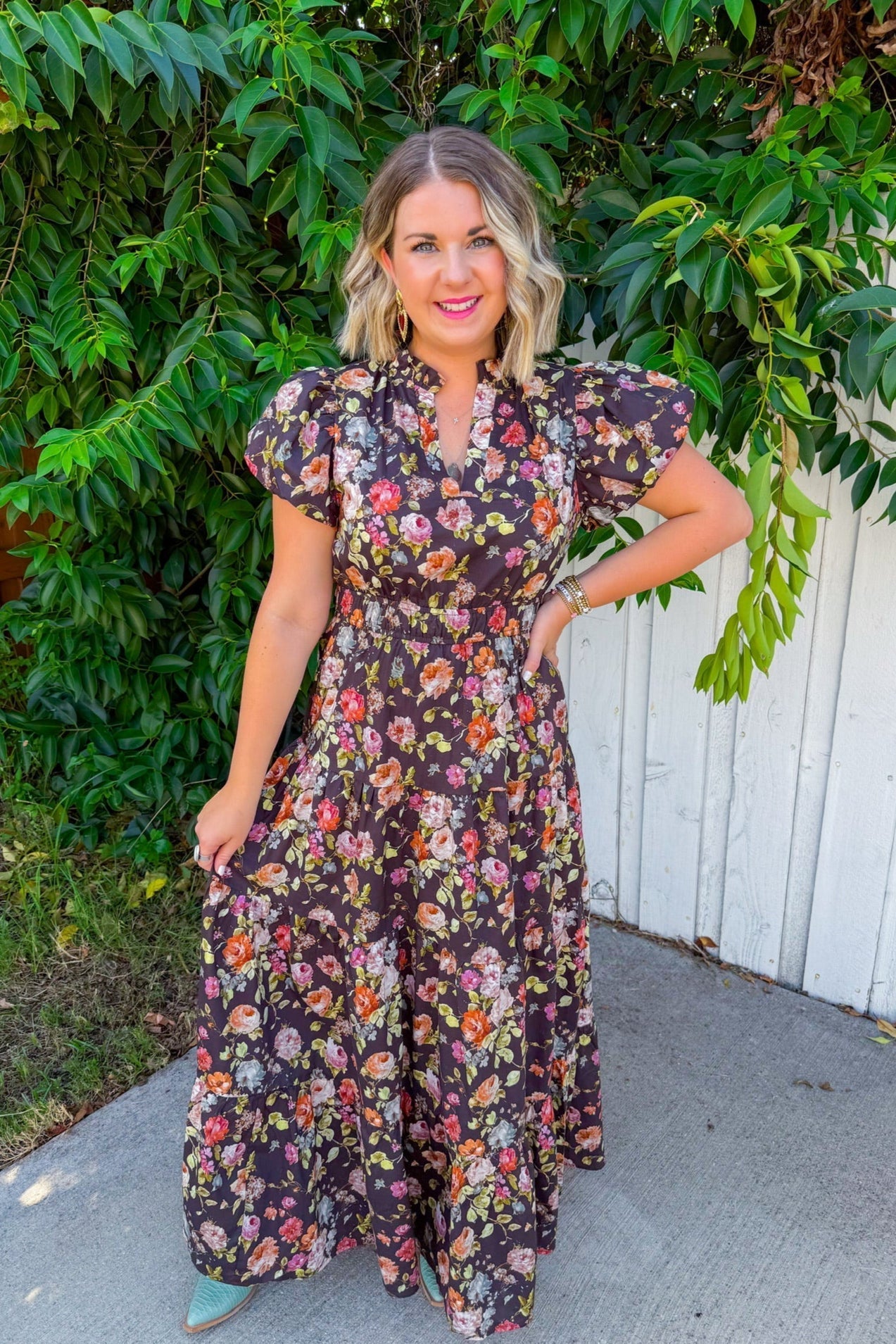 Blossom and Bloom Maxi Dress - Chocolate