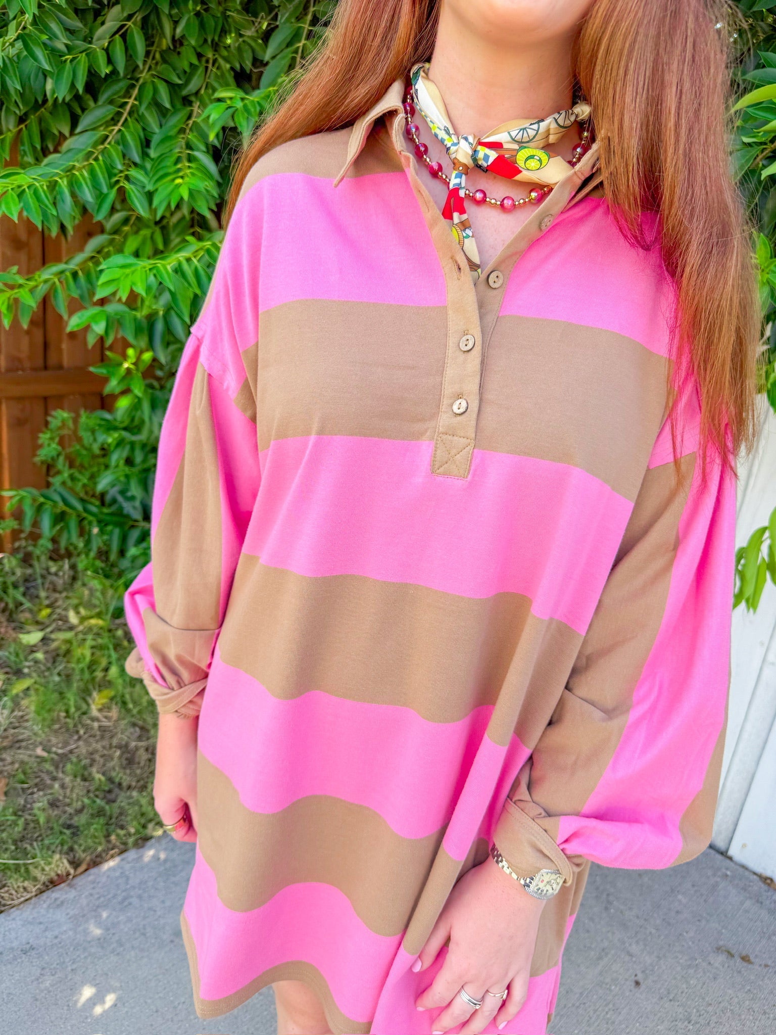 Seize The Day Dress - Pink/Mocha