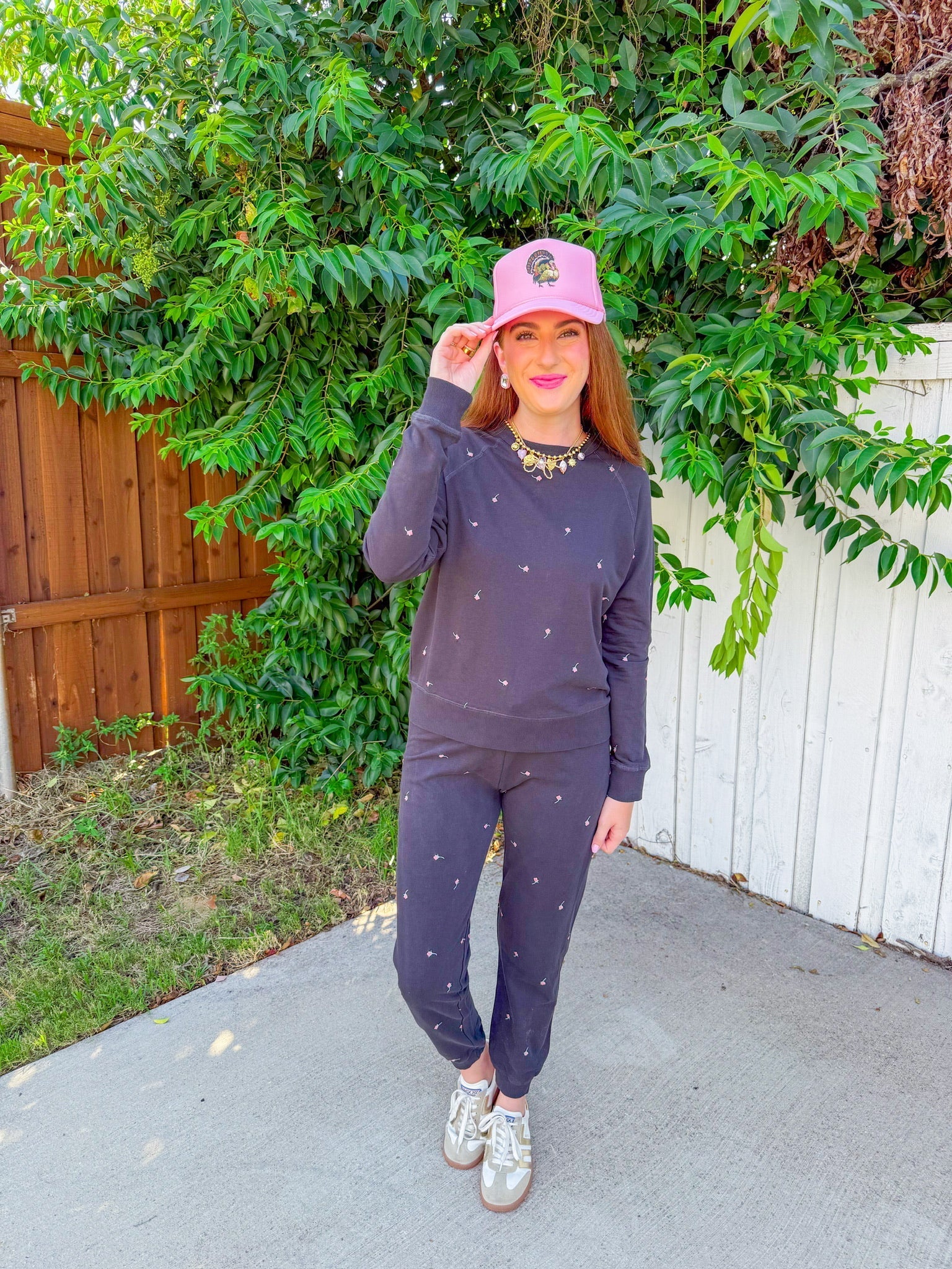 Chloe Embroidered Joggers - Black