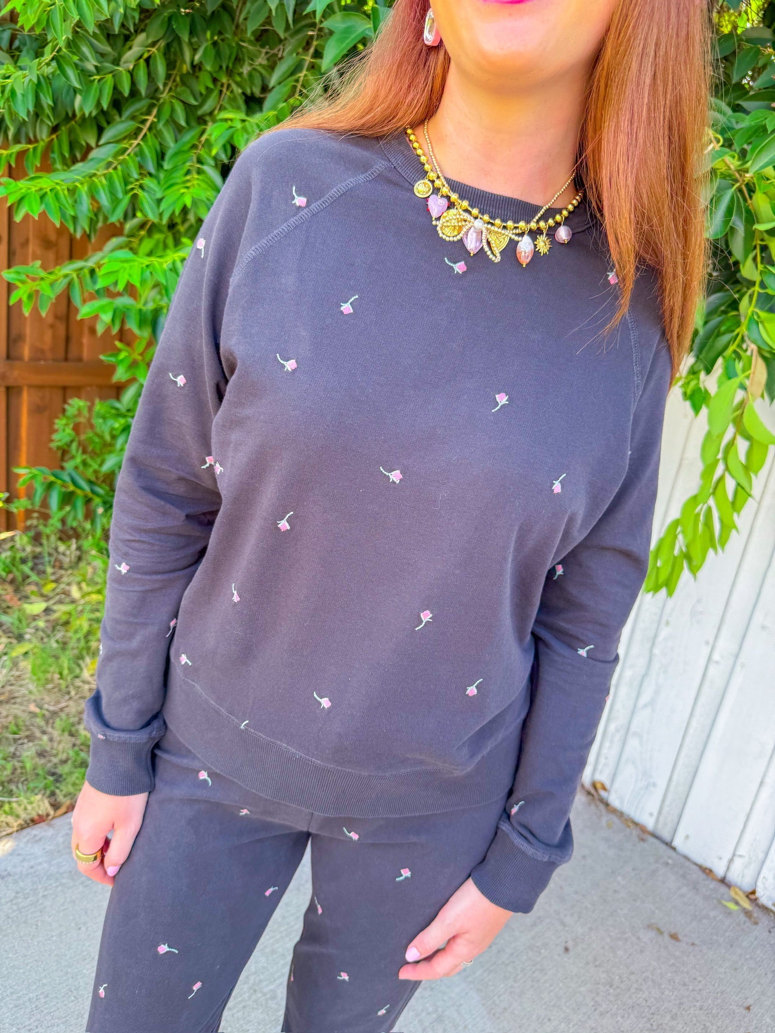 Chloe Embroidered Sweatshirt - Black