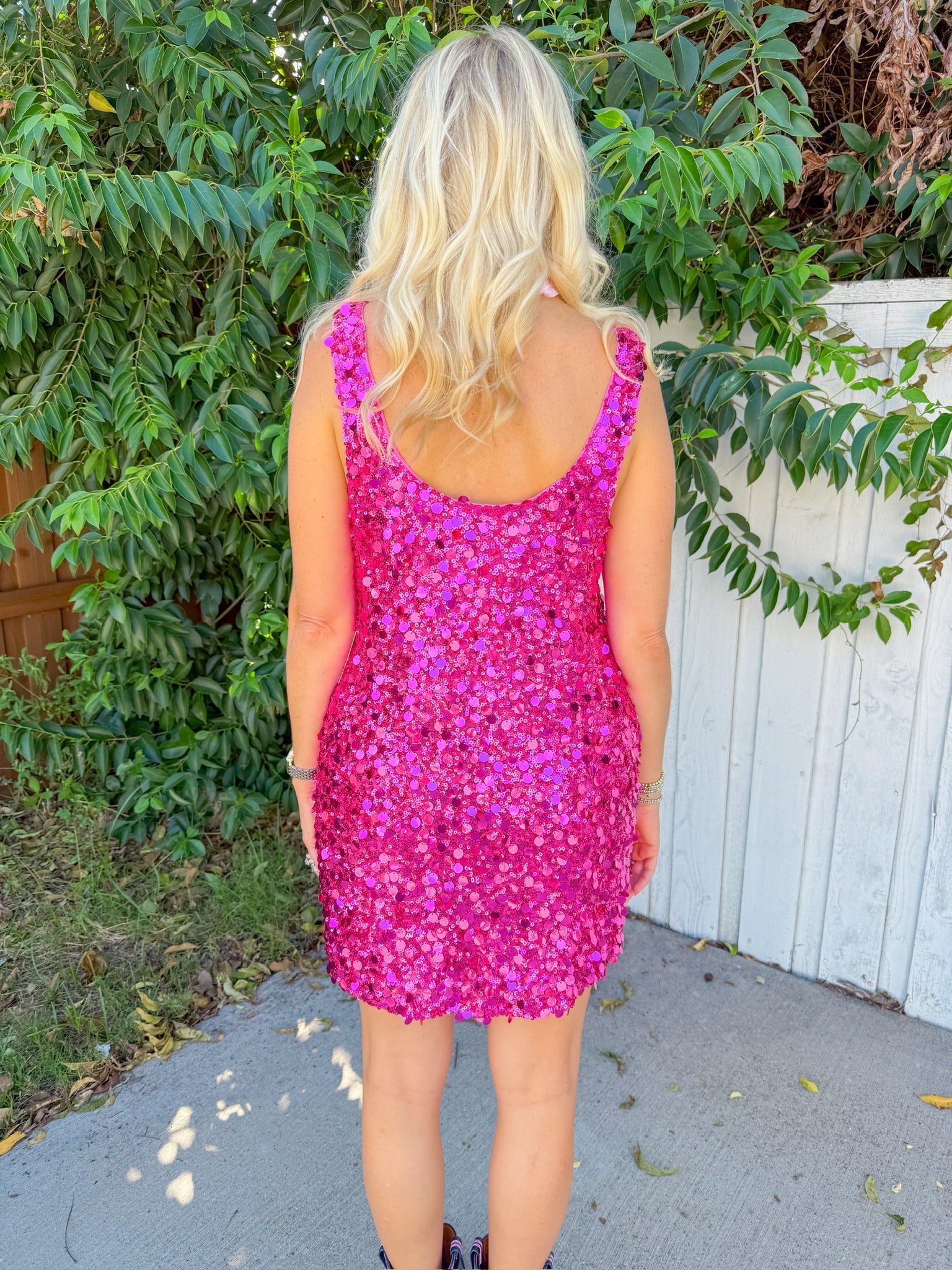 After Hours Mini Dress - Rich Magenta Sequins