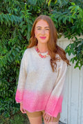 Until Tomorrow Sweater - Cream/Pink