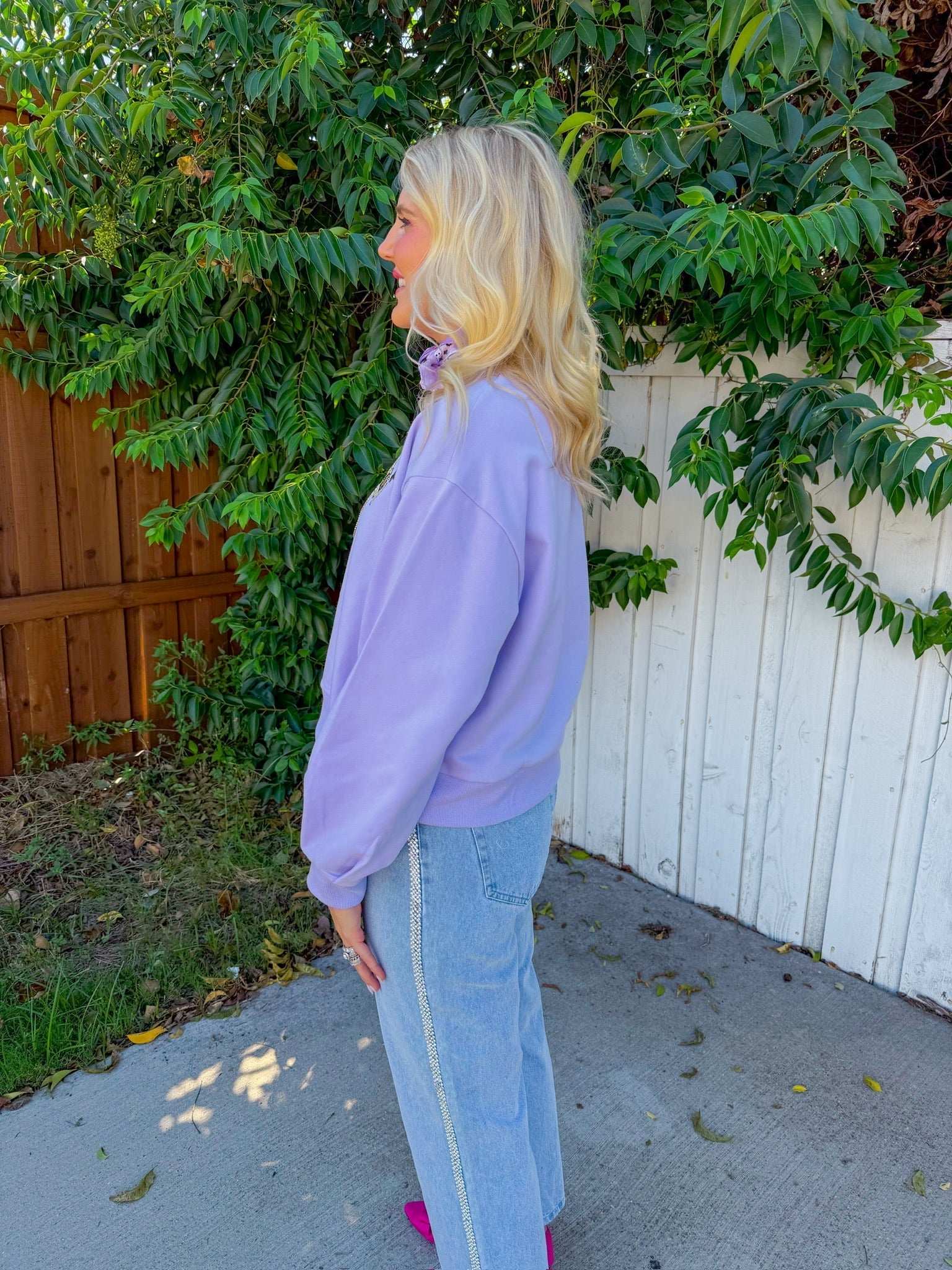 Licensed Wicked Charm Necklace Sweatshirt -  Lavender