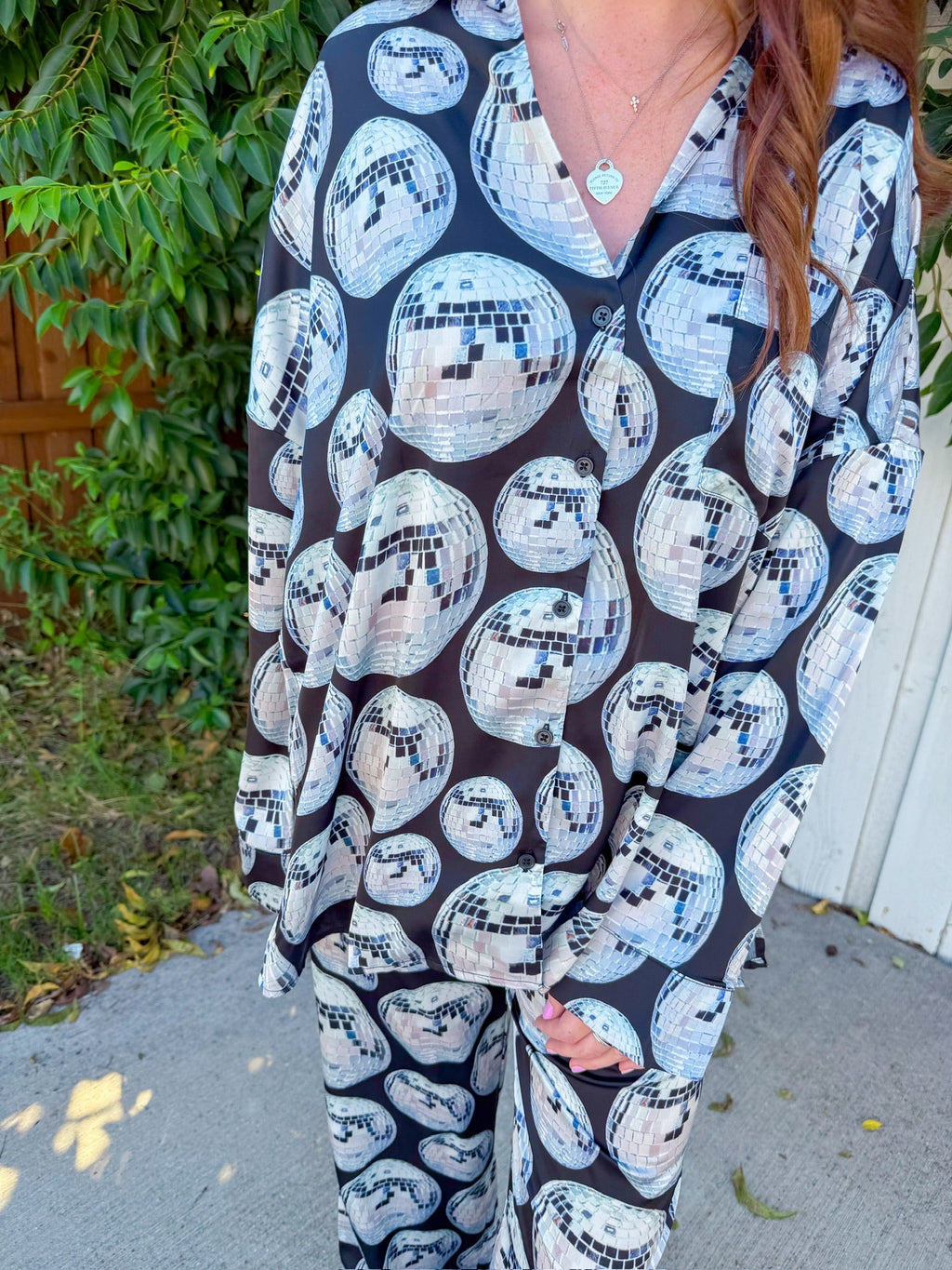 Overslept PJ Set - Disco Ball Silky