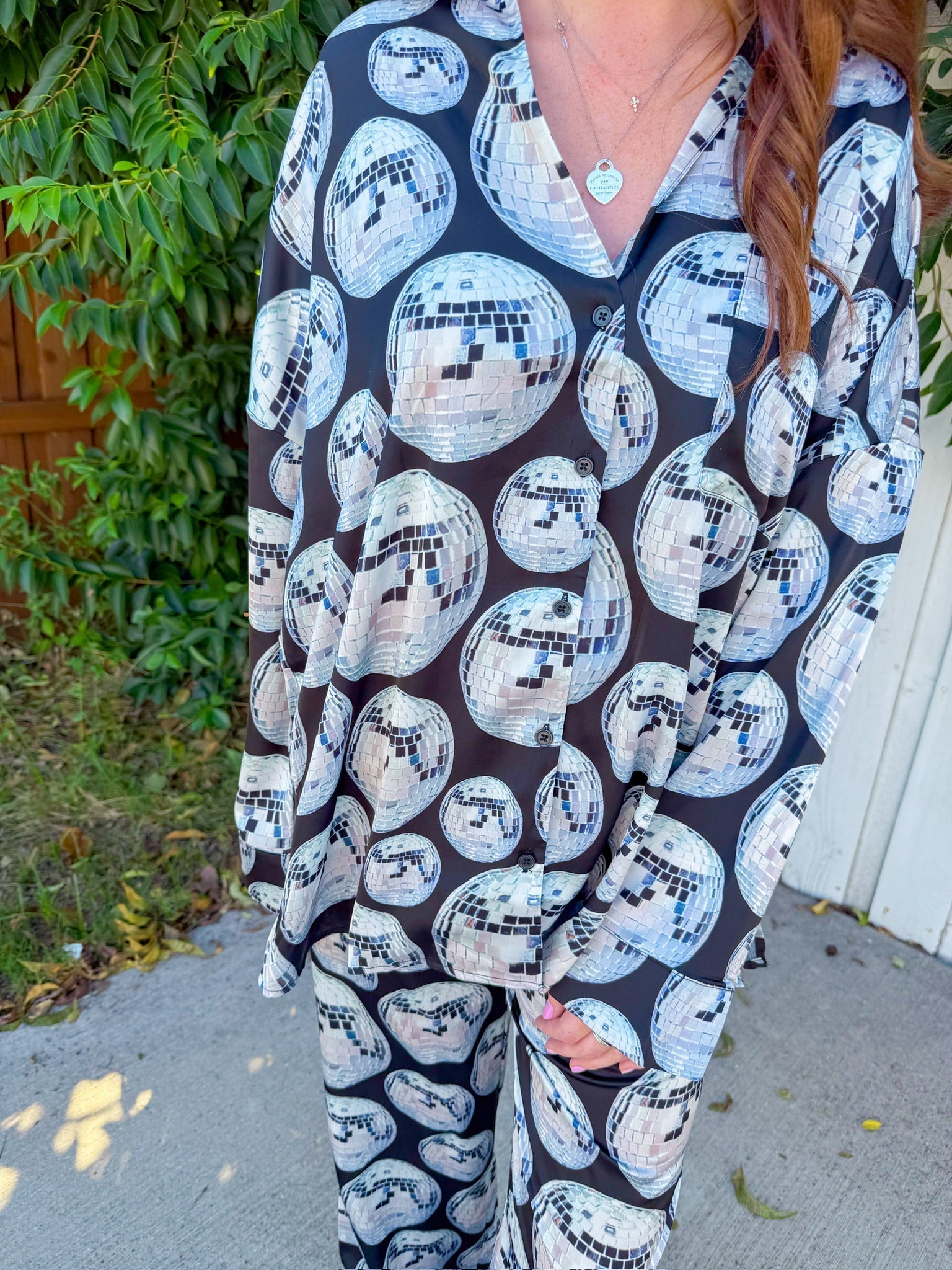 Overslept PJ Set - Disco Ball Silky