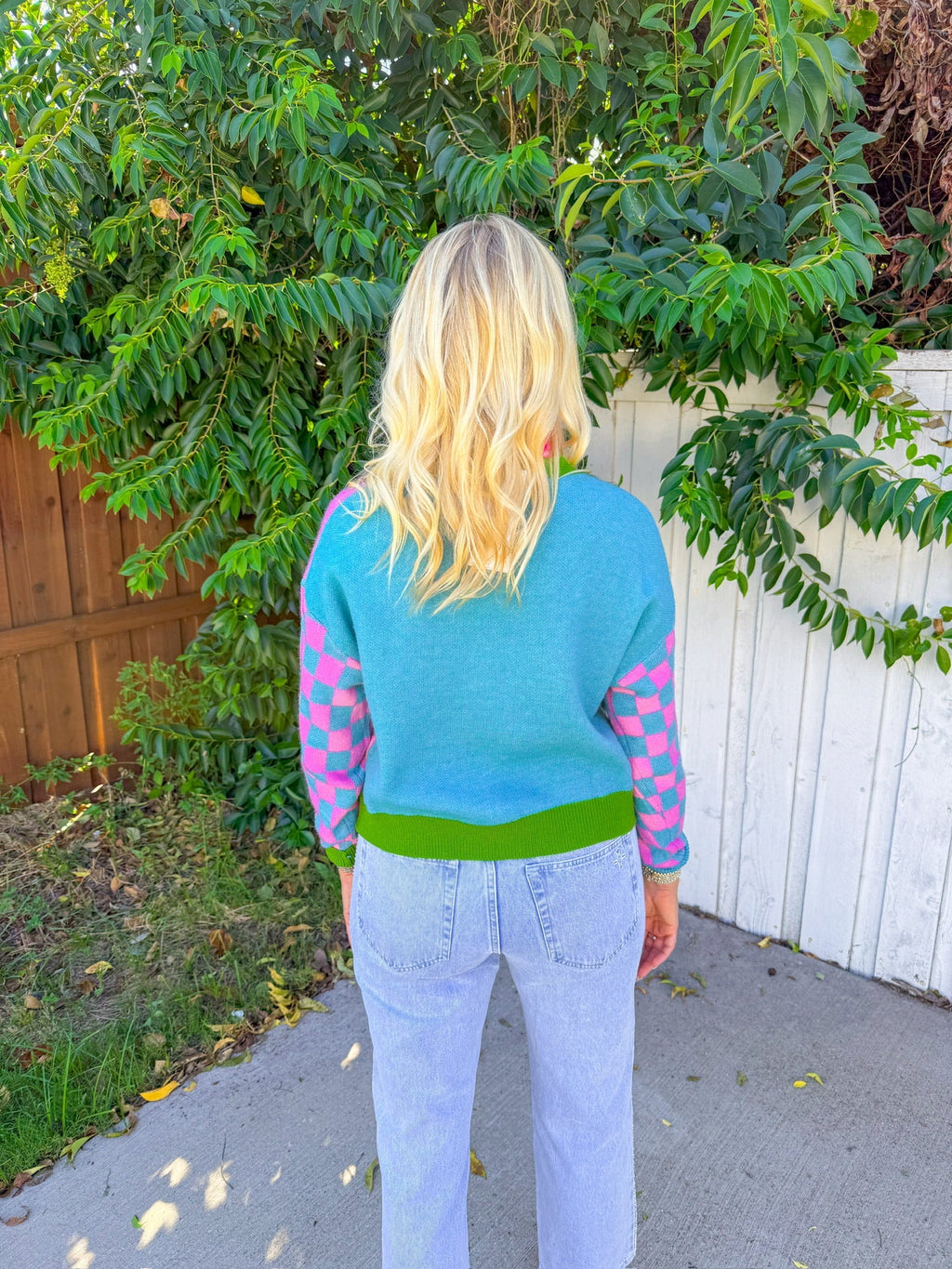 Just In Time Cardigan - Pink/Blue