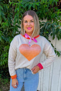 Bold Heart Sweater - Cream
