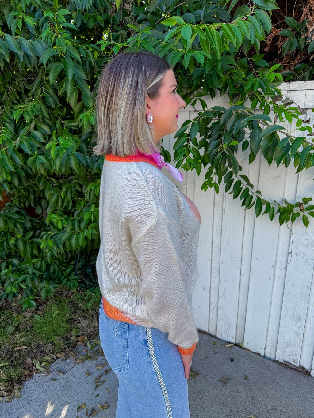 Bold Heart Sweater - Cream