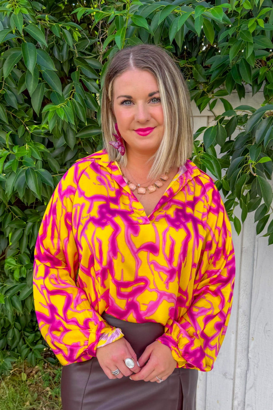 Moon Glow Top - Yellow/Fuchsia