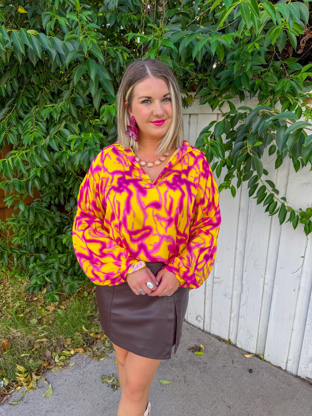 Moon Glow Top - Yellow/Fuchsia