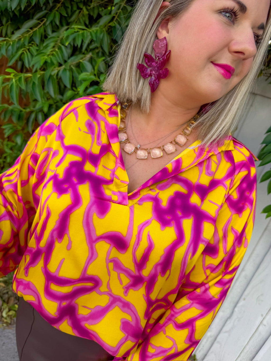 Moon Glow Top - Yellow/Fuchsia